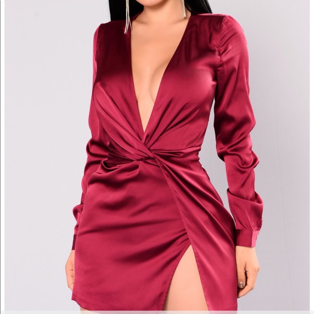 Black satin dress